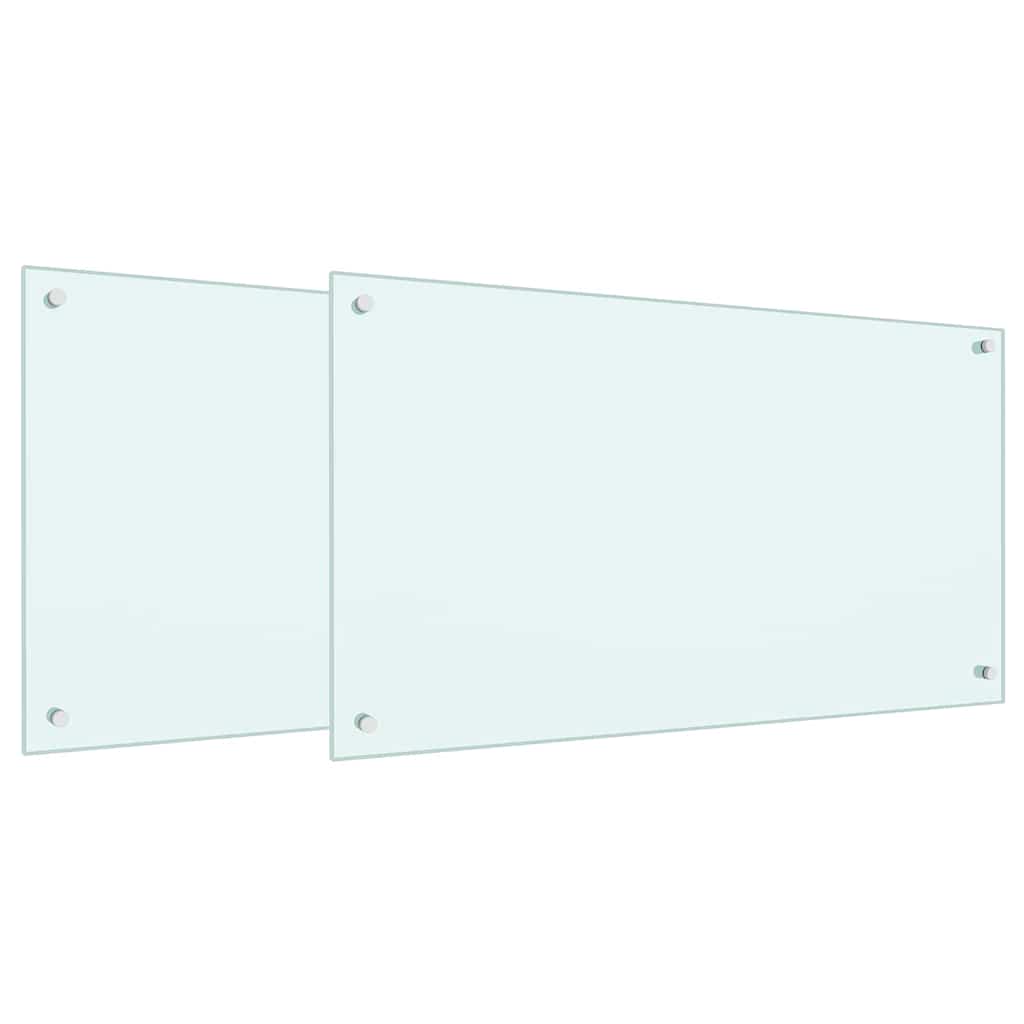 Keukenachterwand 2 pcs Wit 90 x 50 cm gehard glas is nu te koop bij PeponiXL, paradijselijk wonen!