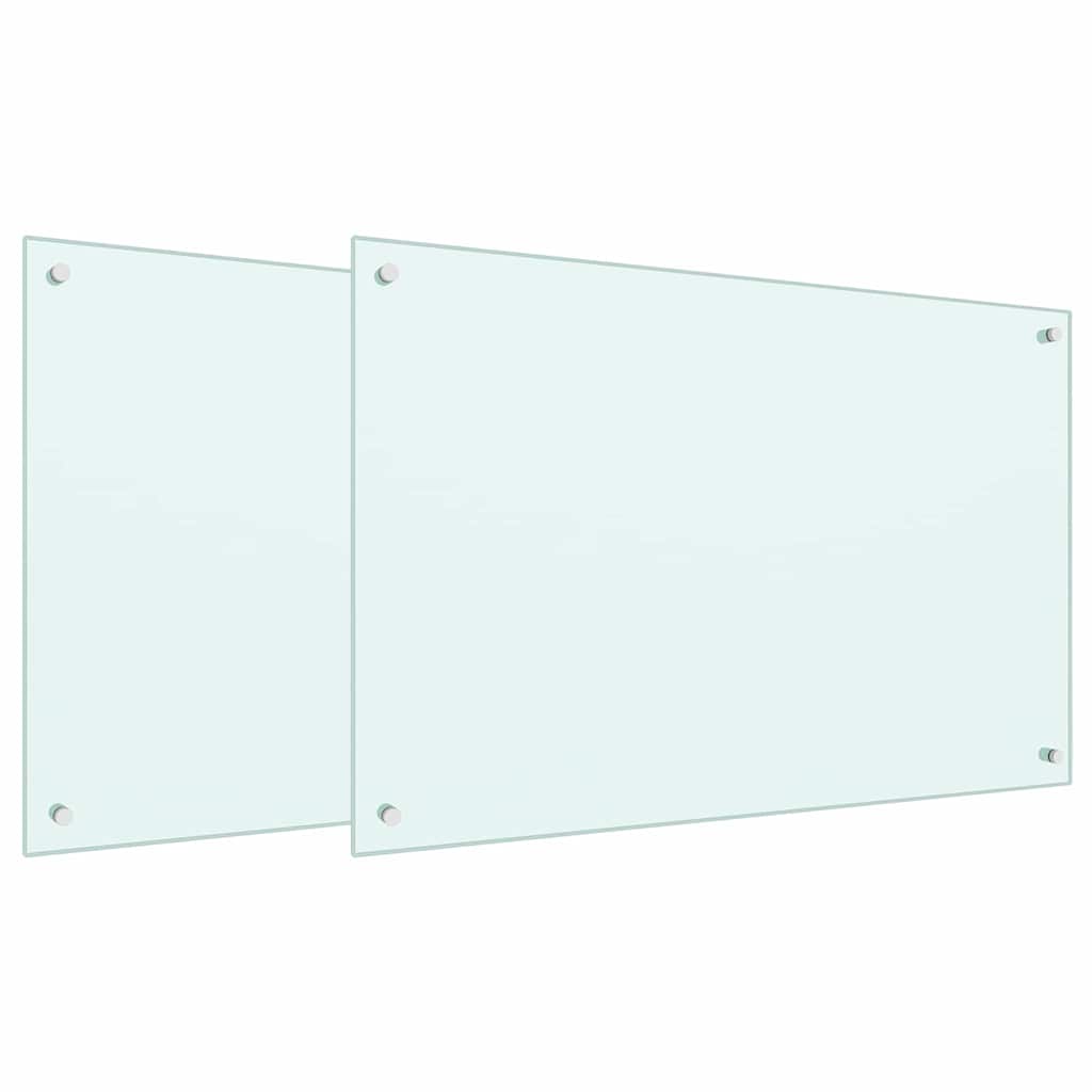 Keukenachterwand 2 pcs Wit 90 x 60 cm gehard glas is nu te koop bij PeponiXL, paradijselijk wonen!