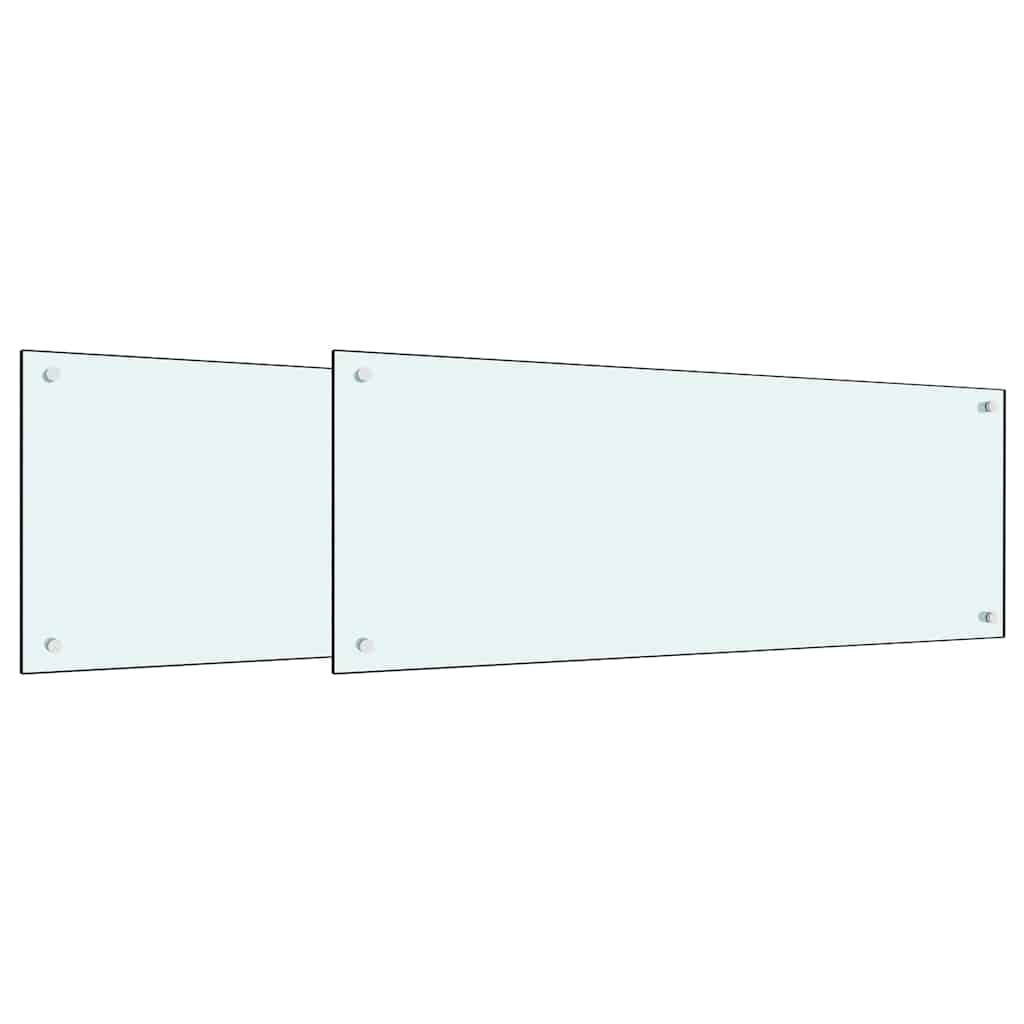 Keukenachterwand 2 pcs Wit 100 x 40 cm gehard glas is nu te koop bij PeponiXL, paradijselijk wonen!