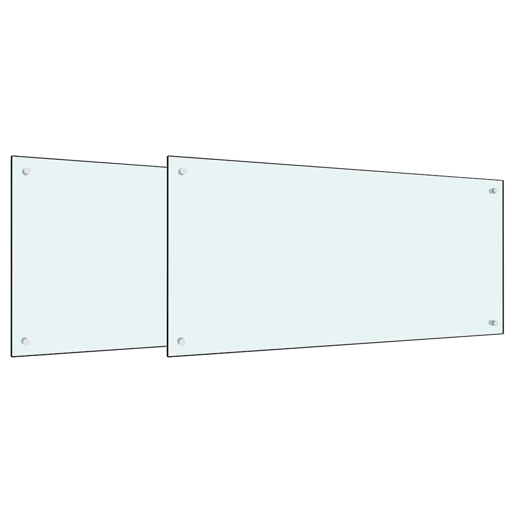 Keukenachterwand 2 pcs Wit 100 x 50 cm gehard glas is nu te koop bij PeponiXL, paradijselijk wonen!
