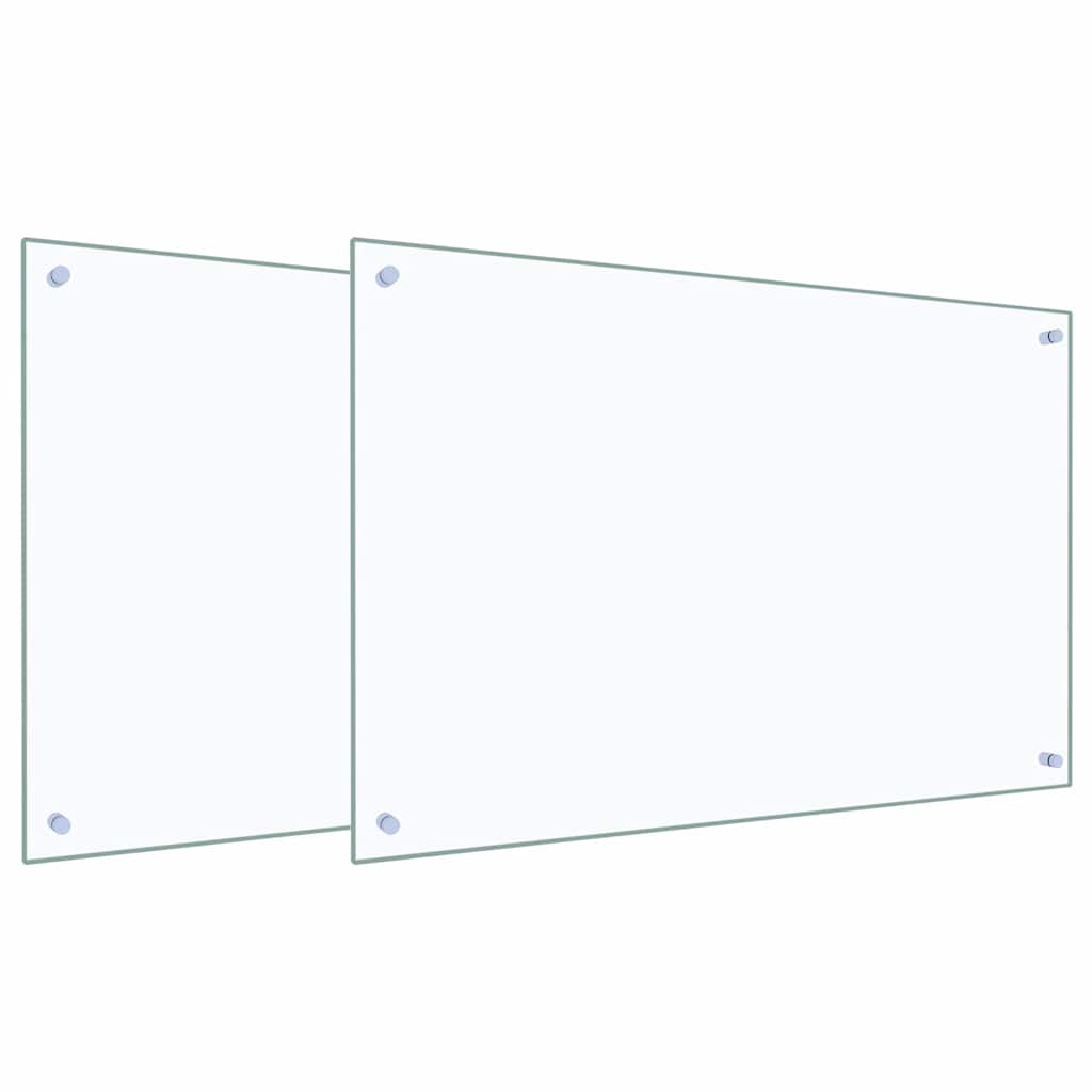 Keukenachterwand 2 pcs Doorzichtig 90 x 60 cm gehard glas is nu te koop bij PeponiXL, paradijselijk wonen!