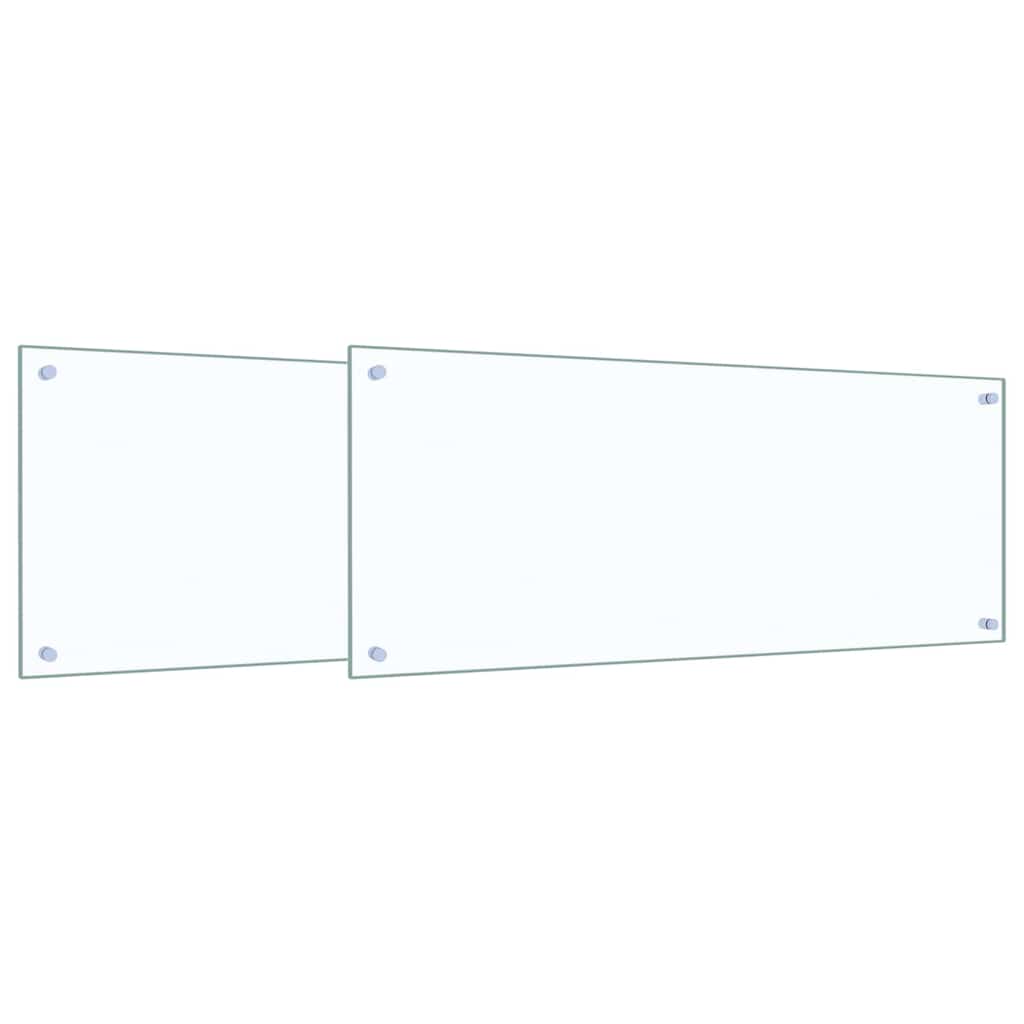 Keukenachterwand 2 pcs Doorzichtig 100 x 40 cm gehard glas is nu te koop bij PeponiXL, paradijselijk wonen!