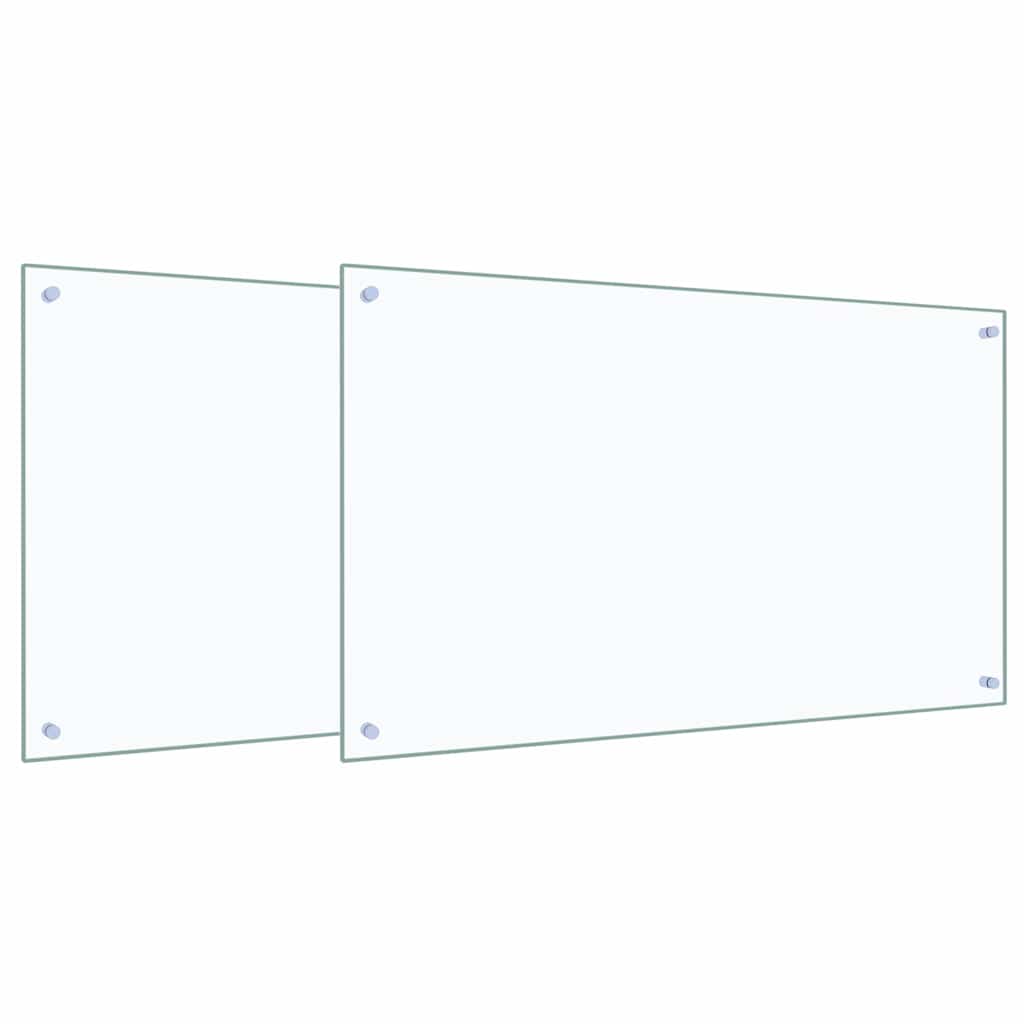 Keukenachterwand 2 pcs Doorzichtig 100 x 60 cm gehard glas is nu te koop bij PeponiXL, paradijselijk wonen!