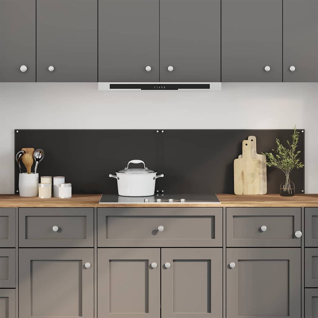 Keukenachterwand 2 pcs Zwart 90 x 40 cm gehard glas is nu te koop bij PeponiXL, paradijselijk wonen!