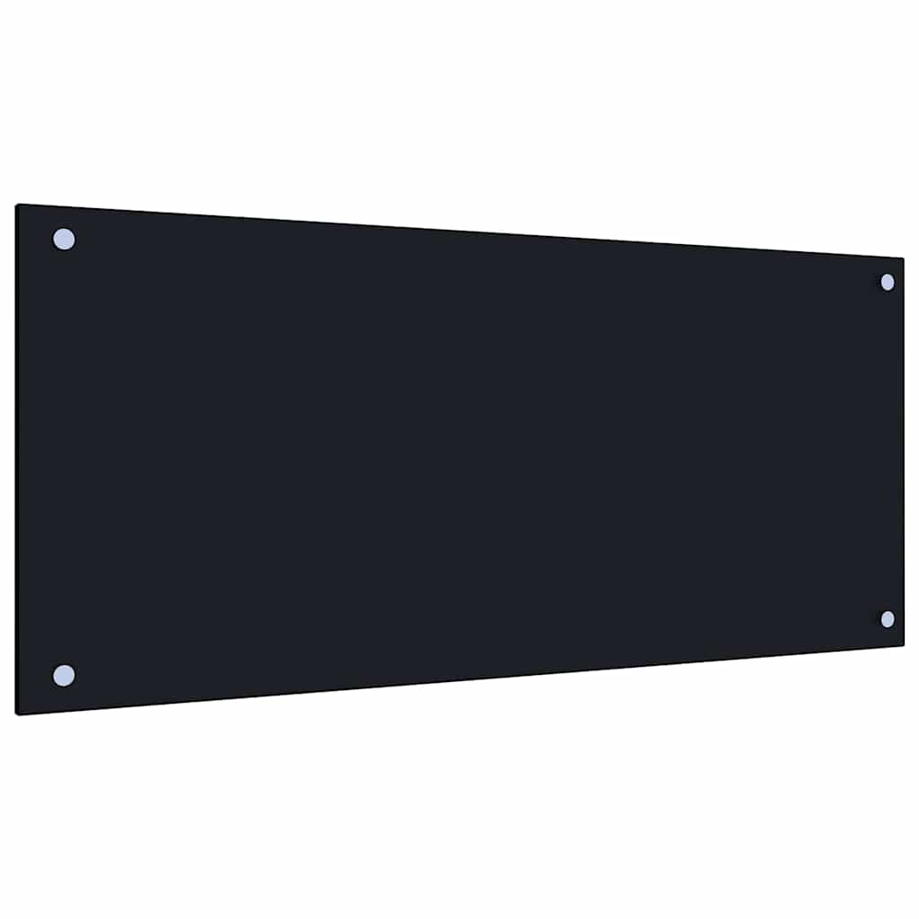 Keukenachterwand 2 pcs Zwart 90 x 40 cm gehard glas is nu te koop bij PeponiXL, paradijselijk wonen!