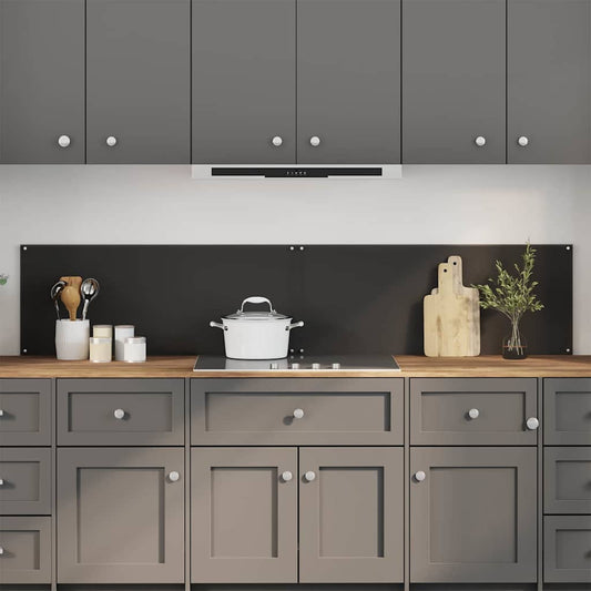 Keukenachterwand 2 pcs Zwart 100 x 40 cm gehard glas is nu te koop bij PeponiXL, paradijselijk wonen!