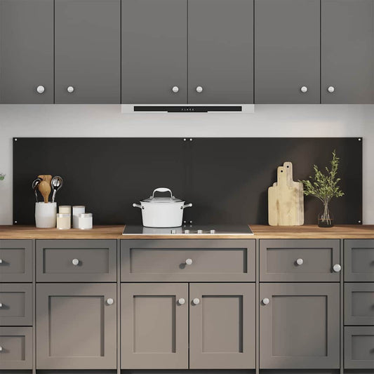 Keukenachterwand 2 pcs Zwart 100 x 50 cm gehard glas is nu te koop bij PeponiXL, paradijselijk wonen!