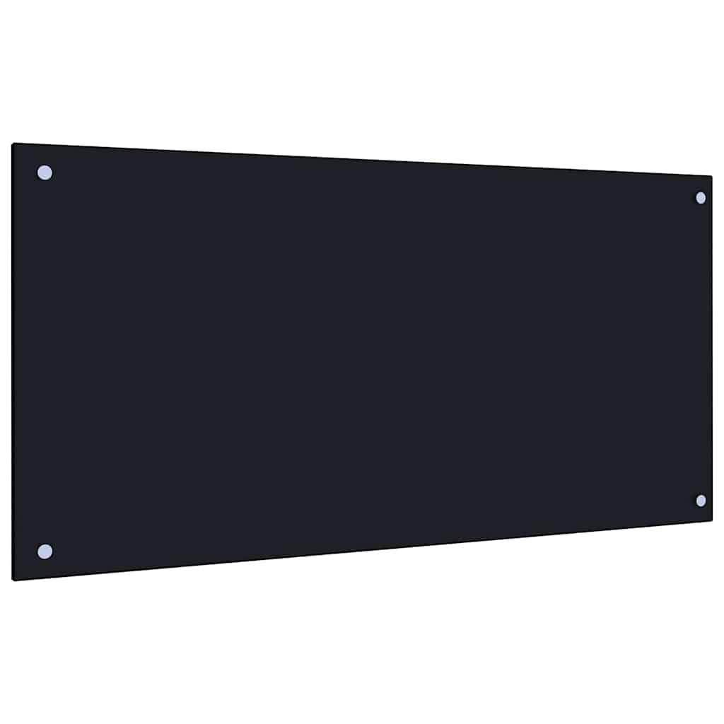 Keukenachterwand 2 pcs Zwart 100 x 50 cm gehard glas is nu te koop bij PeponiXL, paradijselijk wonen!