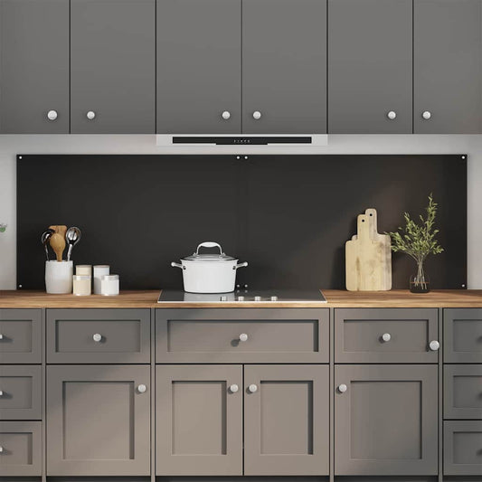 Keukenachterwand 2 pcs Zwart 100 x 60 cm gehard glas is nu te koop bij PeponiXL, paradijselijk wonen!