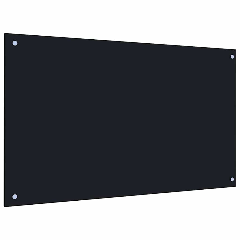 Keukenachterwand 2 pcs Zwart 100 x 60 cm gehard glas is nu te koop bij PeponiXL, paradijselijk wonen!