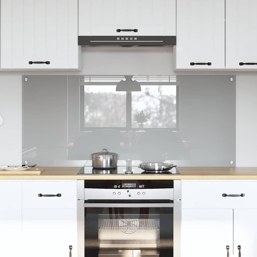 Keukenachterwand 2 pcs Lichtgrijs 70 x 60 cm gehard glas is nu te koop bij PeponiXL, paradijselijk wonen!