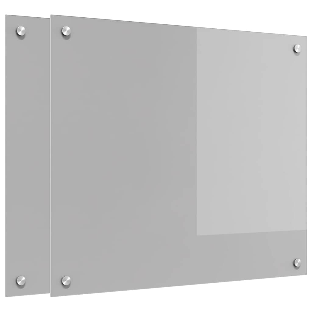 Keukenachterwand 2 pcs Lichtgrijs 70 x 60 cm gehard glas is nu te koop bij PeponiXL, paradijselijk wonen!
