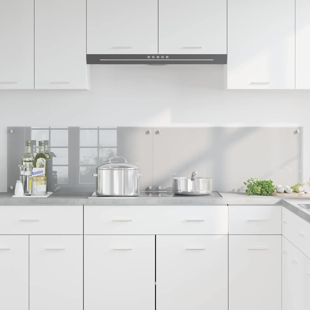 Keukenachterwand 2 pcs Lichtgrijs 90 x 40 cm gehard glas is nu te koop bij PeponiXL, paradijselijk wonen!