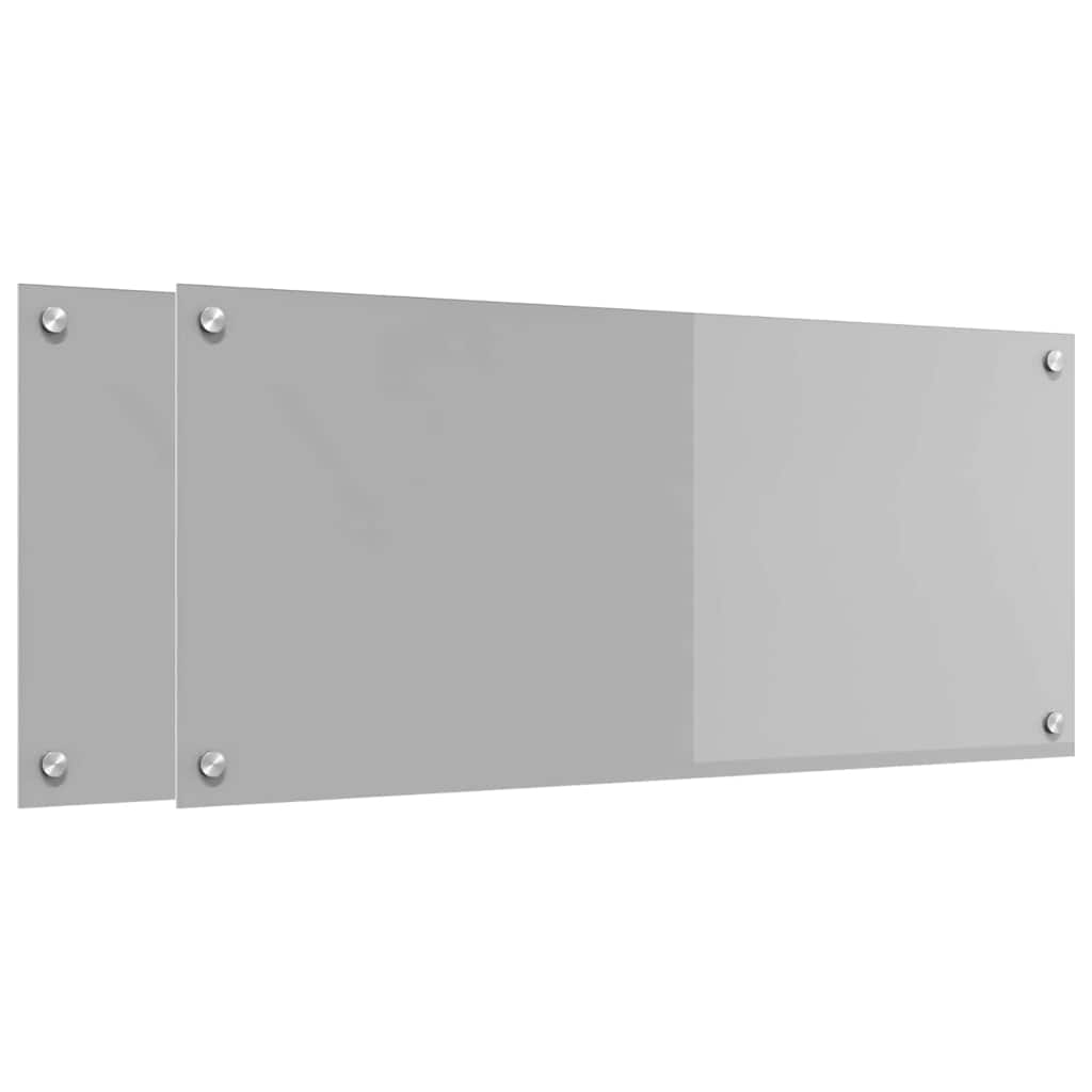 Keukenachterwand 2 pcs Lichtgrijs 90 x 40 cm gehard glas is nu te koop bij PeponiXL, paradijselijk wonen!