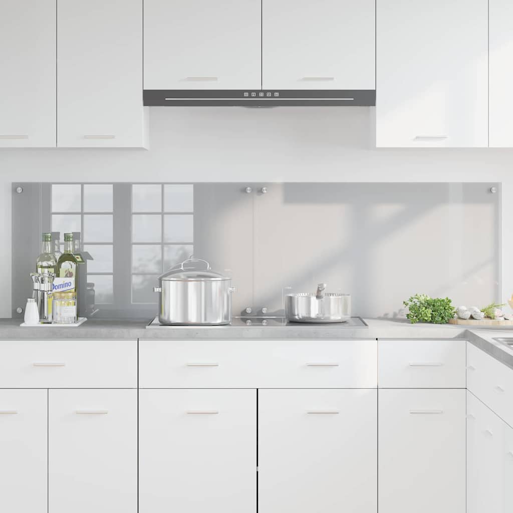 Keukenachterwand 2 pcs Lichtgrijs 90 x 50 cm gehard glas is nu te koop bij PeponiXL, paradijselijk wonen!