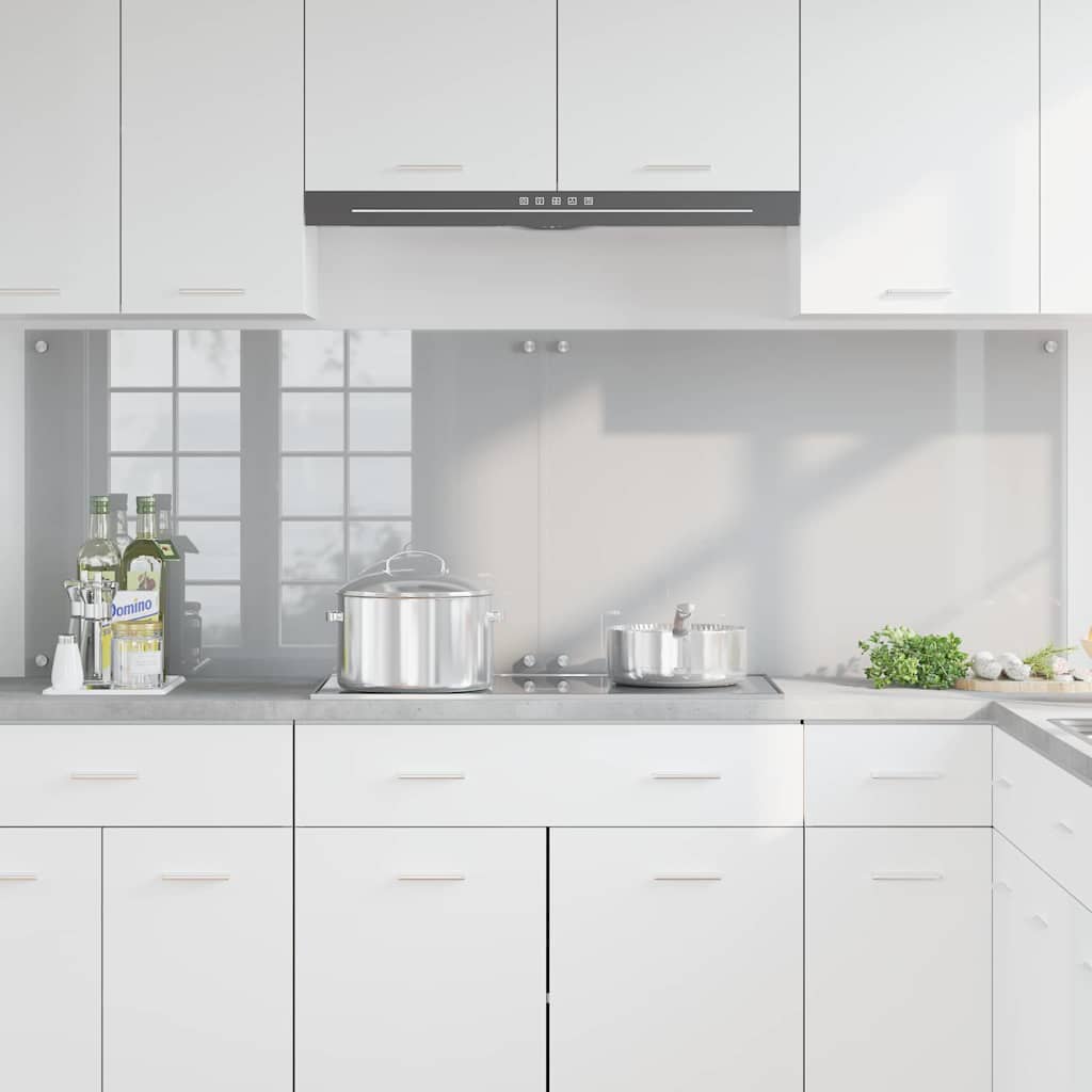 Keukenachterwand 2 pcs Lichtgrijs 90 x 60 cm gehard glas is nu te koop bij PeponiXL, paradijselijk wonen!