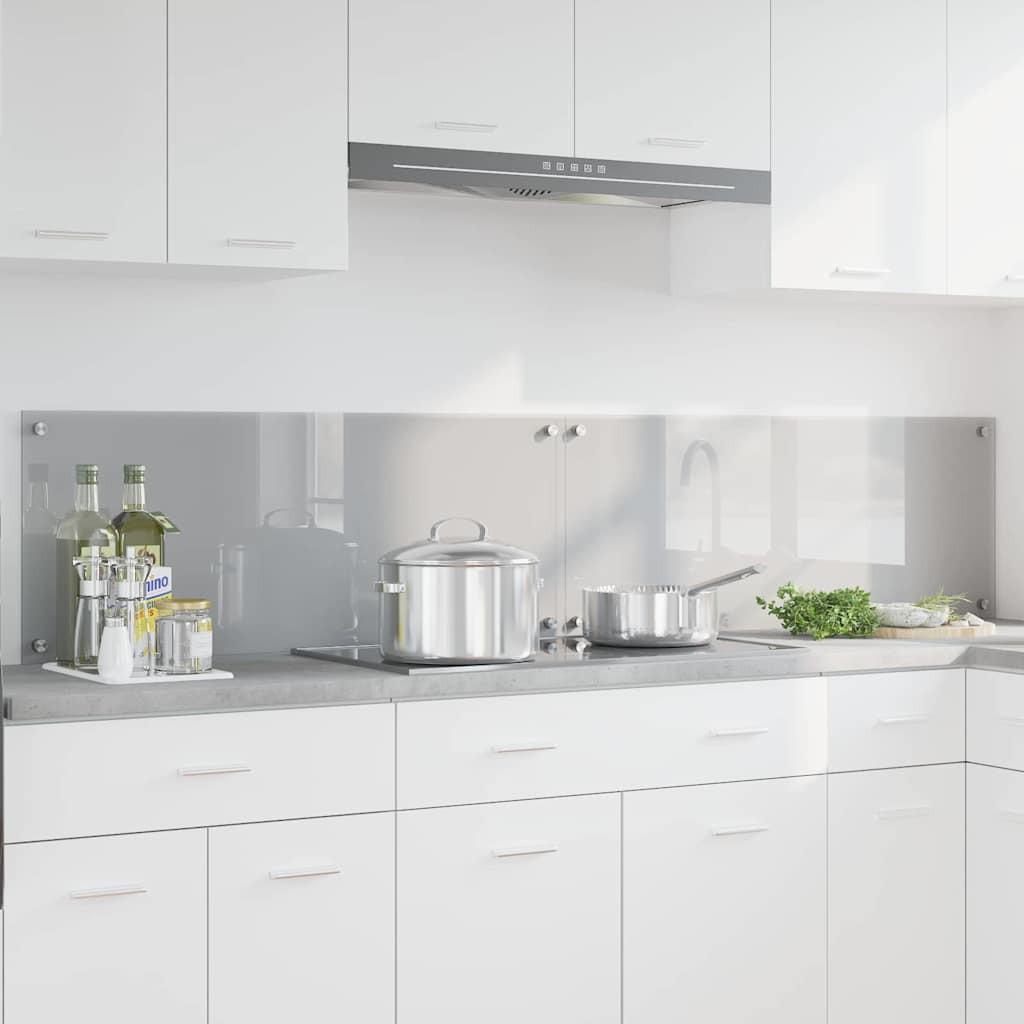 Keukenachterwand 2 pcs Lichtgrijs 100 x 40 cm gehard glas is nu te koop bij PeponiXL, paradijselijk wonen!