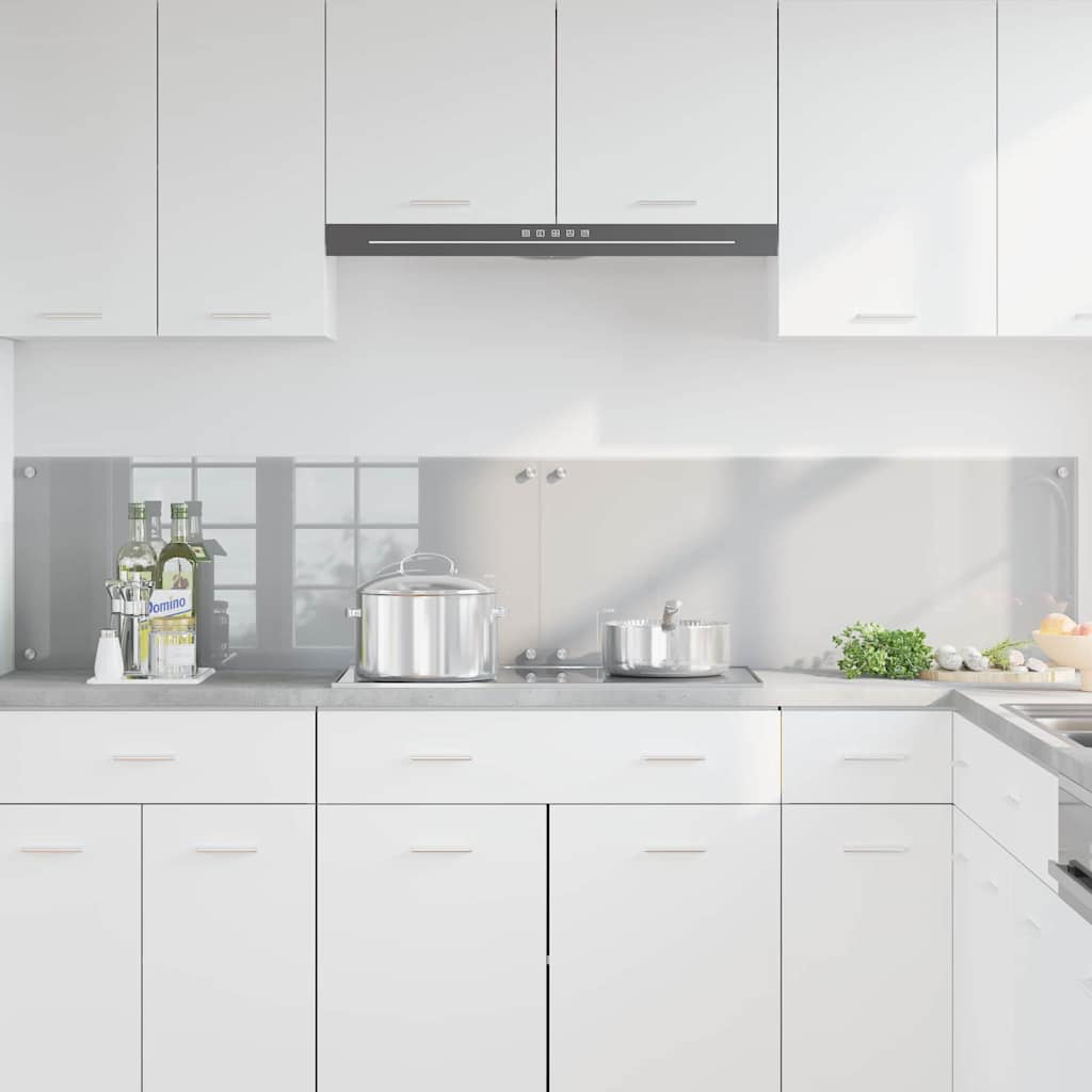 Keukenachterwand 2 pcs Lichtgrijs 100 x 40 cm gehard glas is nu te koop bij PeponiXL, paradijselijk wonen!