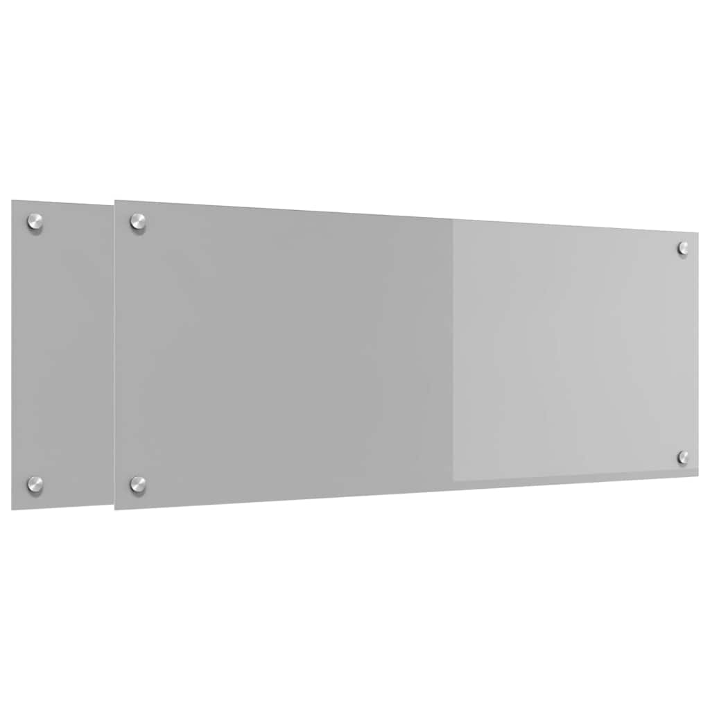 Keukenachterwand 2 pcs Lichtgrijs 100 x 40 cm gehard glas is nu te koop bij PeponiXL, paradijselijk wonen!