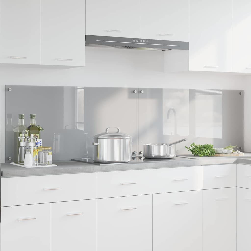 Keukenachterwand 2 pcs Lichtgrijs 100 x 50 cm gehard glas is nu te koop bij PeponiXL, paradijselijk wonen!