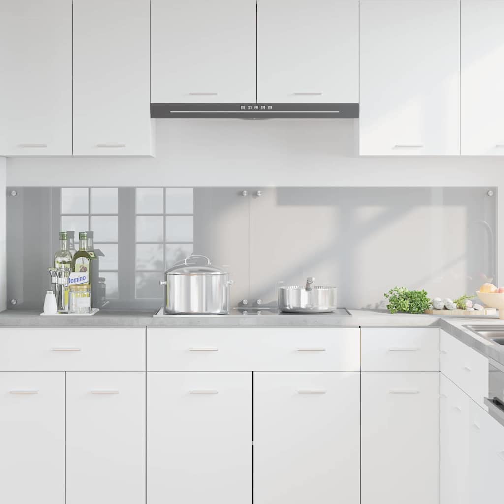 Keukenachterwand 2 pcs Lichtgrijs 100 x 50 cm gehard glas is nu te koop bij PeponiXL, paradijselijk wonen!