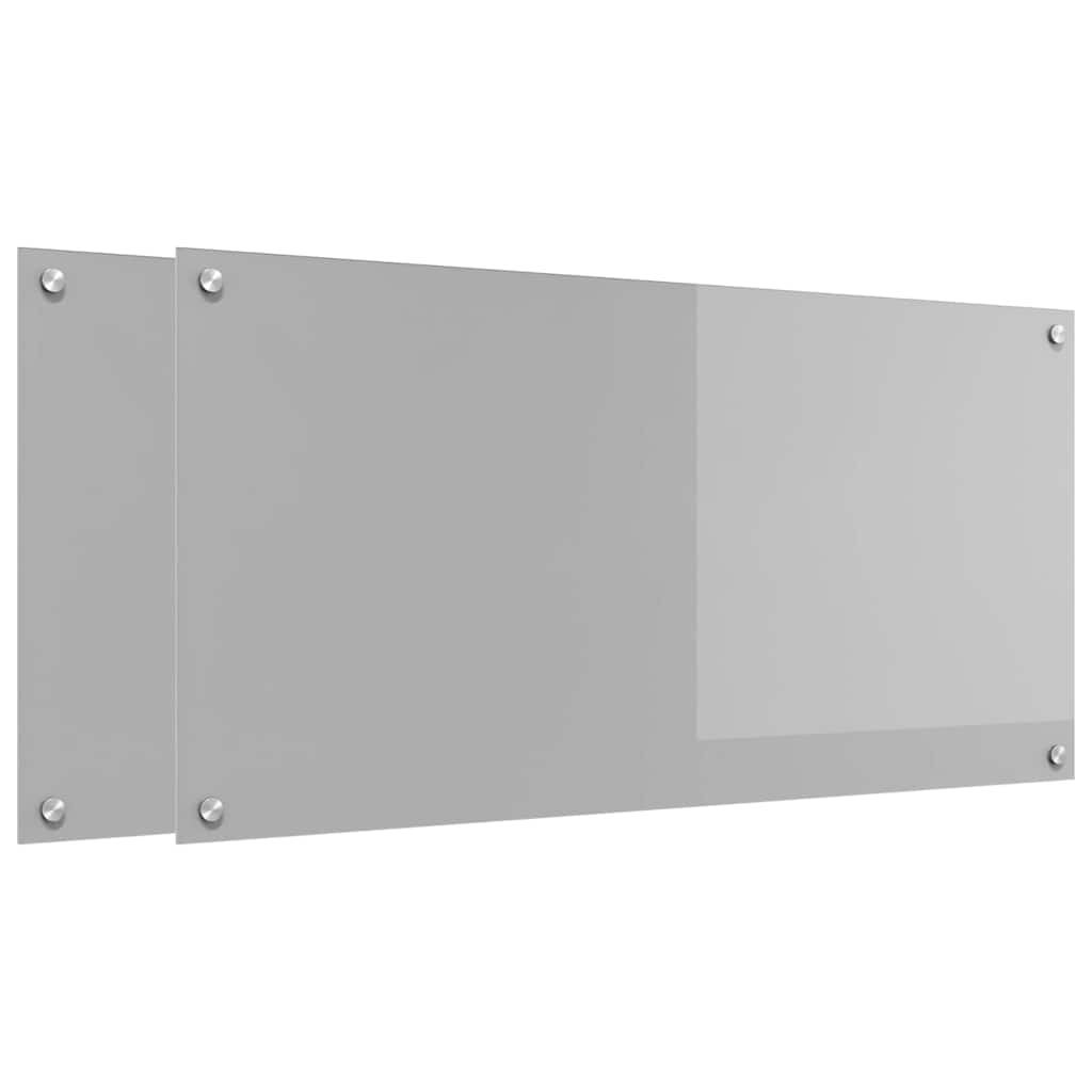 Keukenachterwand 2 pcs Lichtgrijs 100 x 50 cm gehard glas is nu te koop bij PeponiXL, paradijselijk wonen!