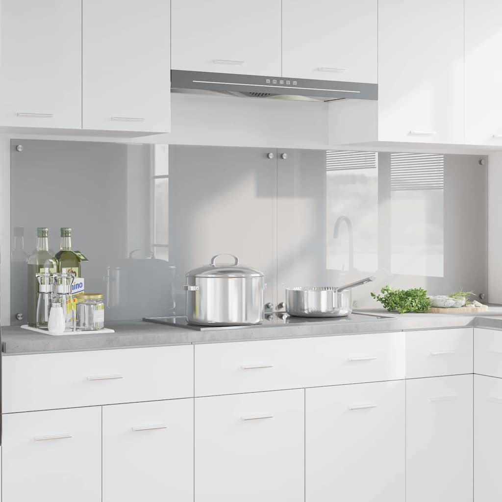 Keukenachterwand 2 pcs Lichtgrijs 100 x 60 cm gehard glas is nu te koop bij PeponiXL, paradijselijk wonen!