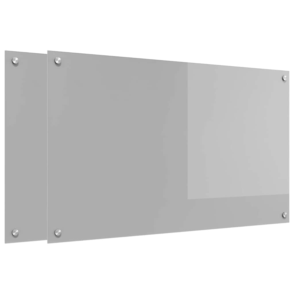 Keukenachterwand 2 pcs Lichtgrijs 100 x 60 cm gehard glas is nu te koop bij PeponiXL, paradijselijk wonen!