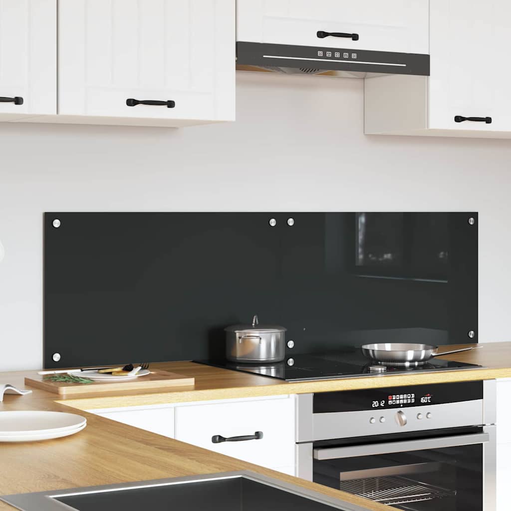 Keukenachterwand 2 pcs Donkergrijs 70 x 40 cm gehard glas is nu te koop bij PeponiXL, paradijselijk wonen!