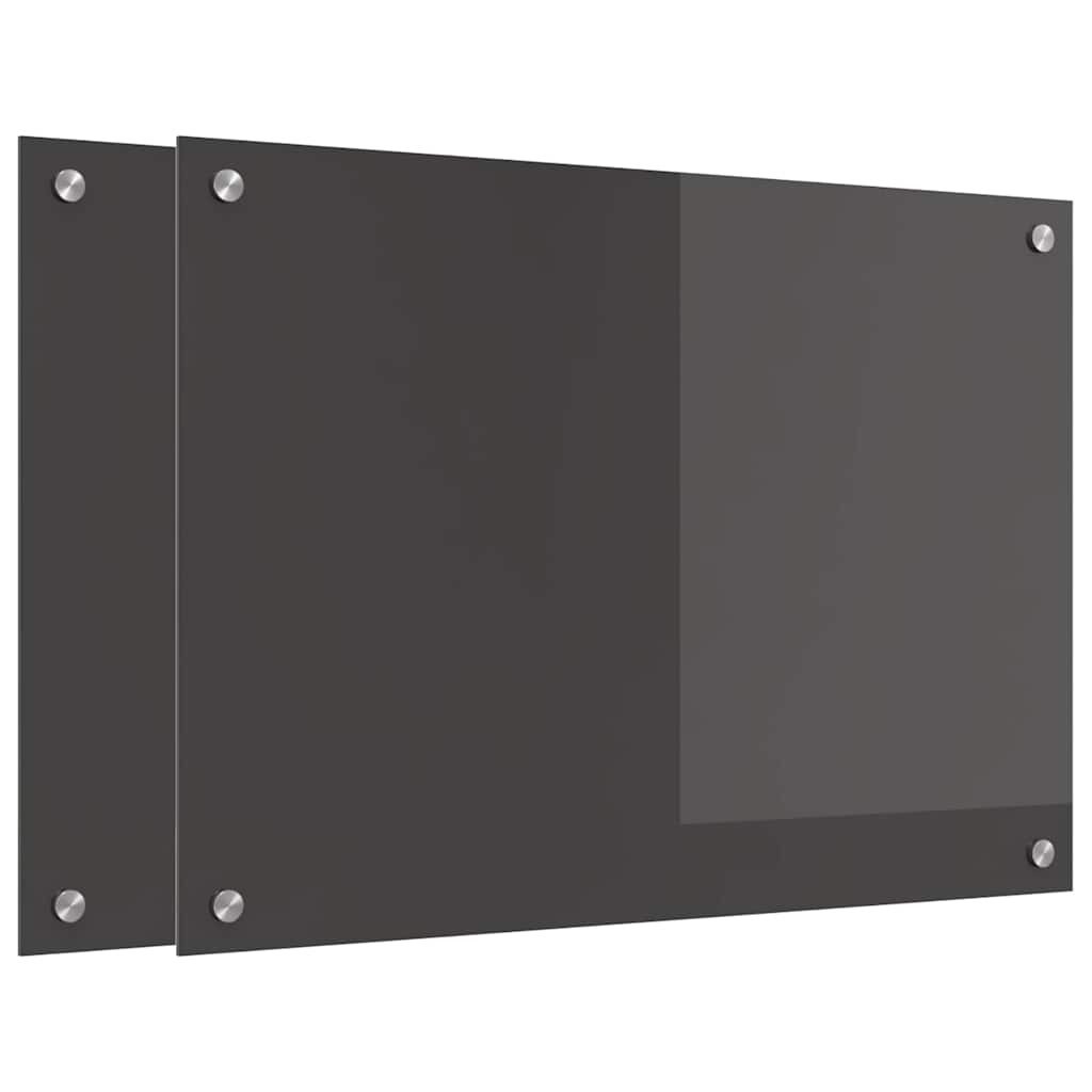 Keukenachterwand 2 pcs Donkergrijs 70 x 50 cm gehard glas is nu te koop bij PeponiXL, paradijselijk wonen!