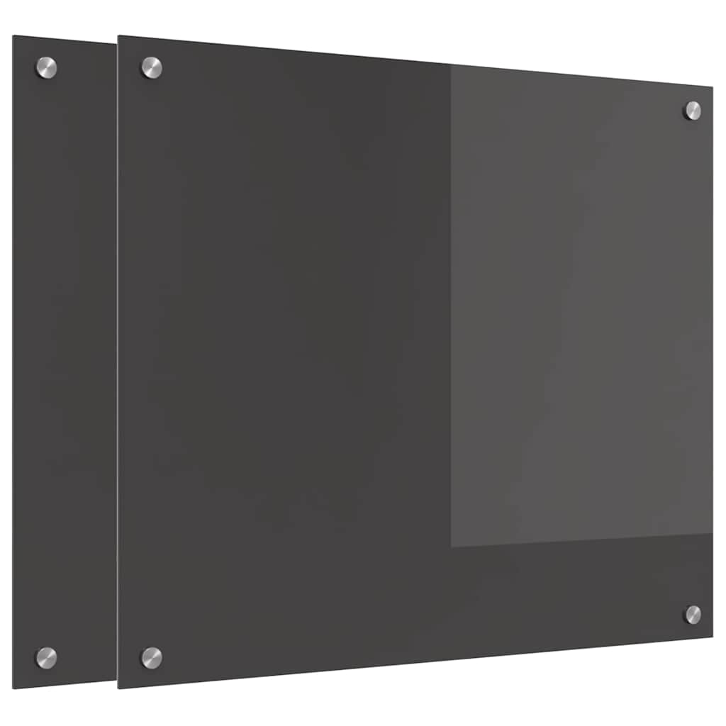 Keuken Achterwand 2 pcs Donkergrijs 70 x 60 cm gehard glas is nu te koop bij PeponiXL, paradijselijk wonen!