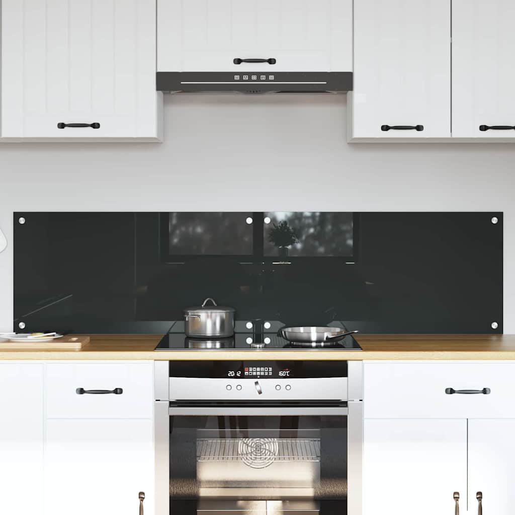 Keukenachterwand 2 pcs Donkergrijs 80 x 40 cm gehard glas is nu te koop bij PeponiXL, paradijselijk wonen!