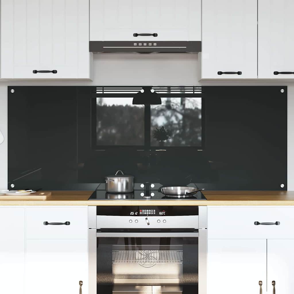 Keukenachterwand 2 pcs Donkergrijs 80 x 60 cm gehard glas is nu te koop bij PeponiXL, paradijselijk wonen!