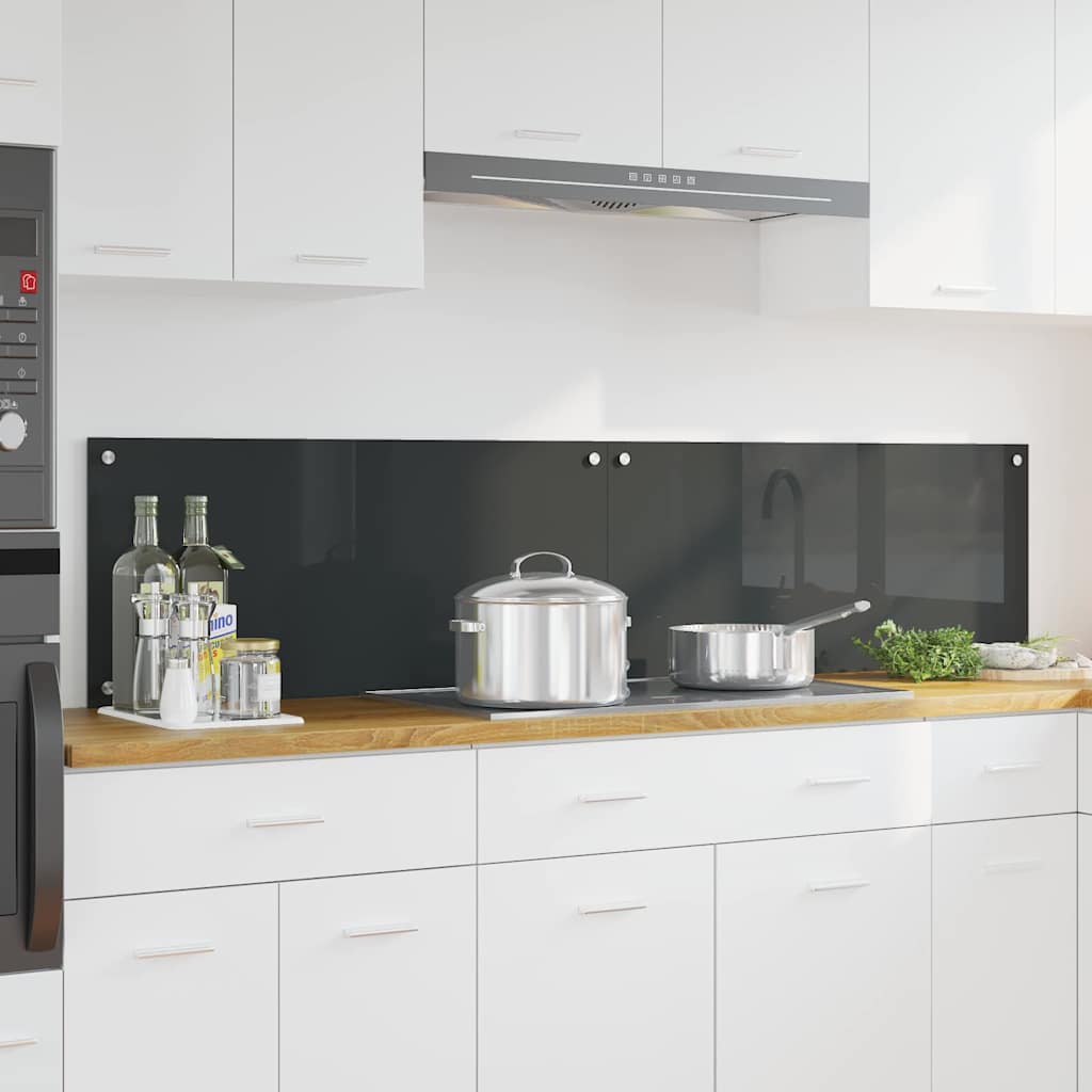 Keukenachterwand 2 pcs Donkergrijs 90 x 40 cm gehard glas is nu te koop bij PeponiXL, paradijselijk wonen!