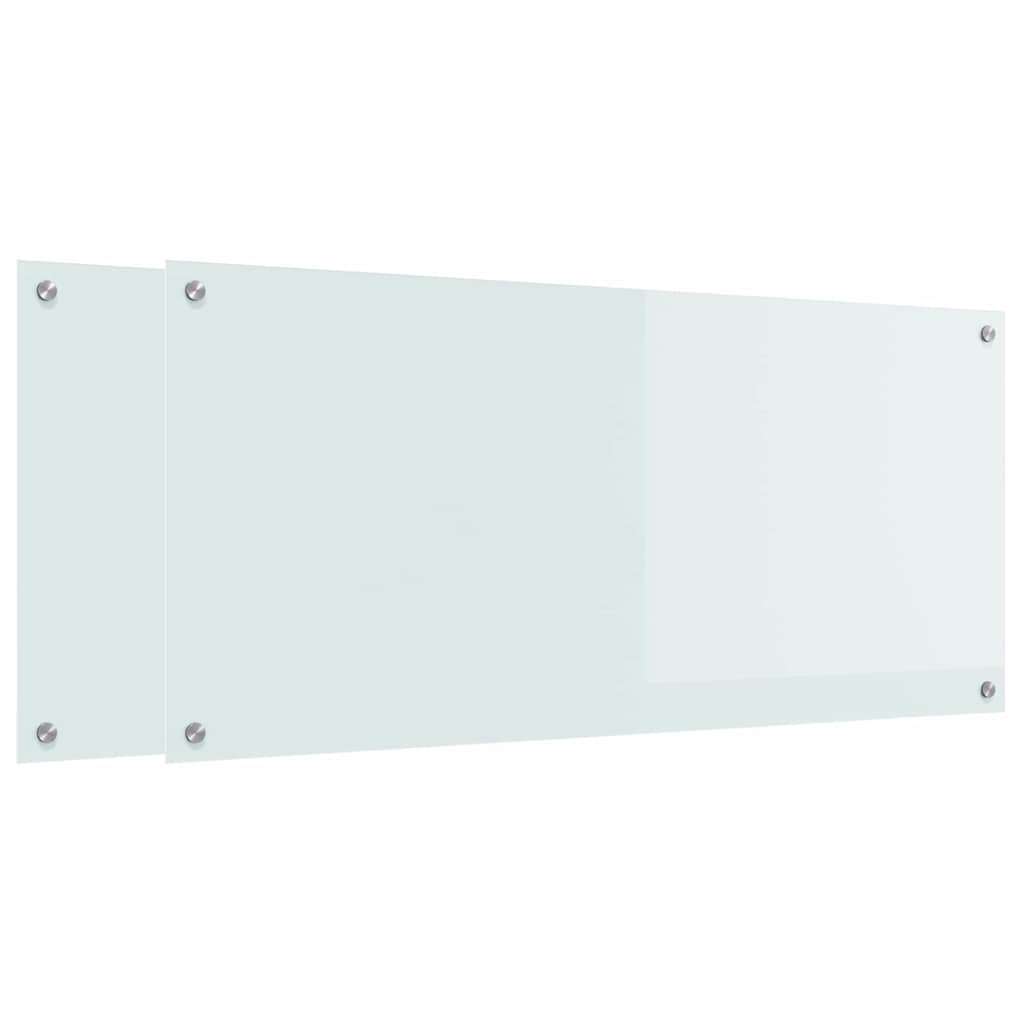 Keukenachterwand 2 pcs Wit 110 x 50 cm gehard glas is nu te koop bij PeponiXL, paradijselijk wonen!