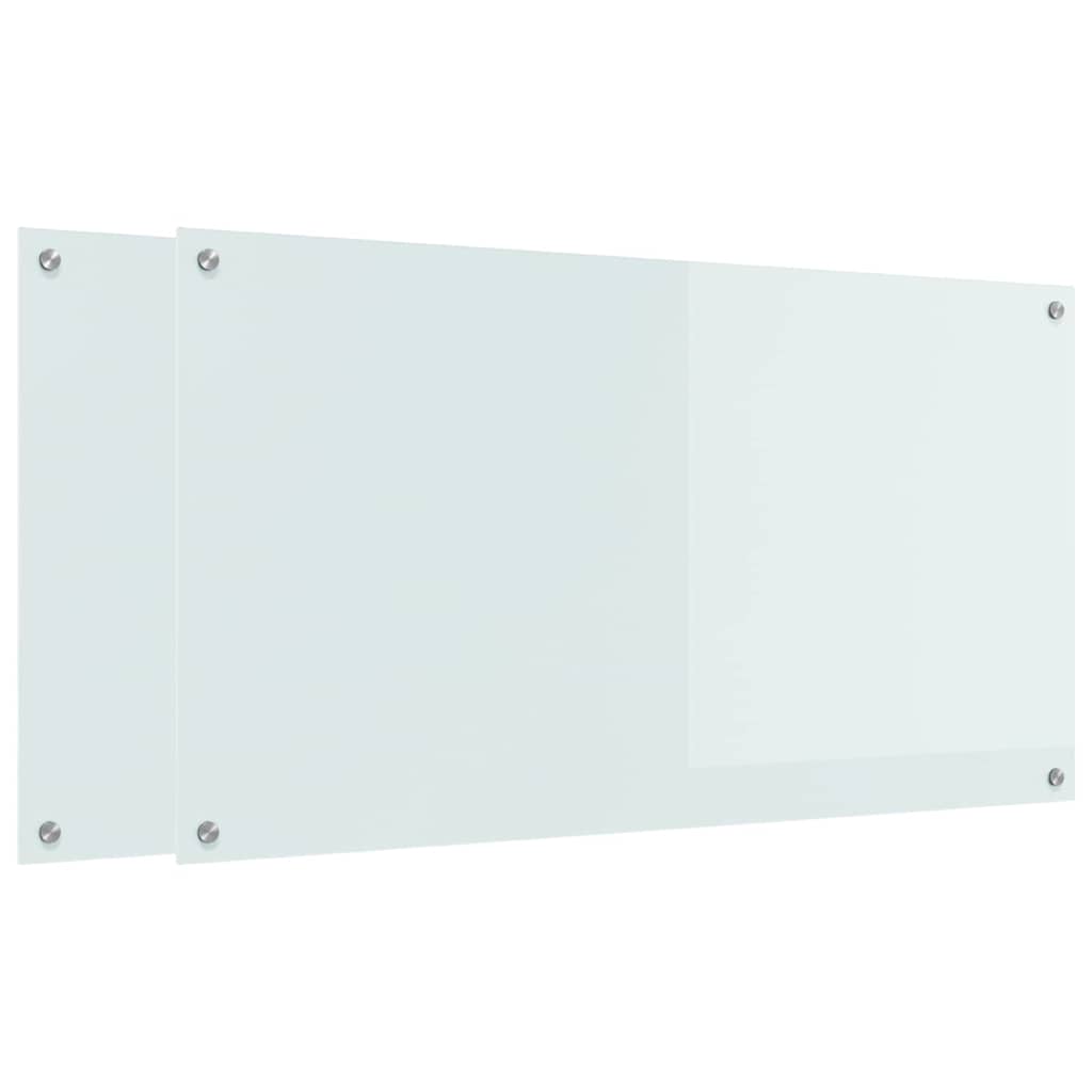 Keukenachterwand 2 pcs Wit 110 x 60 cm gehard glas is nu te koop bij PeponiXL, paradijselijk wonen!