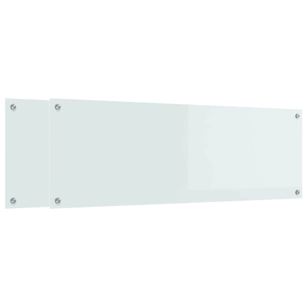 Keukenachterwand 2 pcs Wit 120 x 40 cm gehard glas is nu te koop bij PeponiXL, paradijselijk wonen!