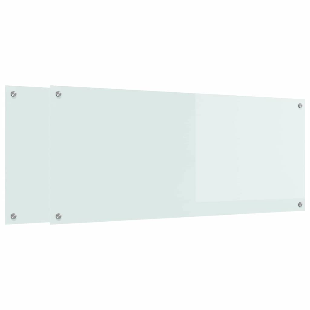 Keukenachterwand 2 pcs Wit 120 x 50 cm gehard glas is nu te koop bij PeponiXL, paradijselijk wonen!
