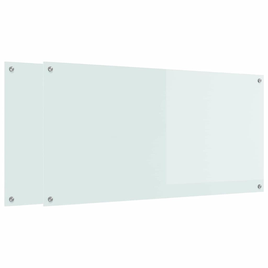 Keukenachterwand 2 pcs Wit 120 x 60 cm gehard glas is nu te koop bij PeponiXL, paradijselijk wonen!