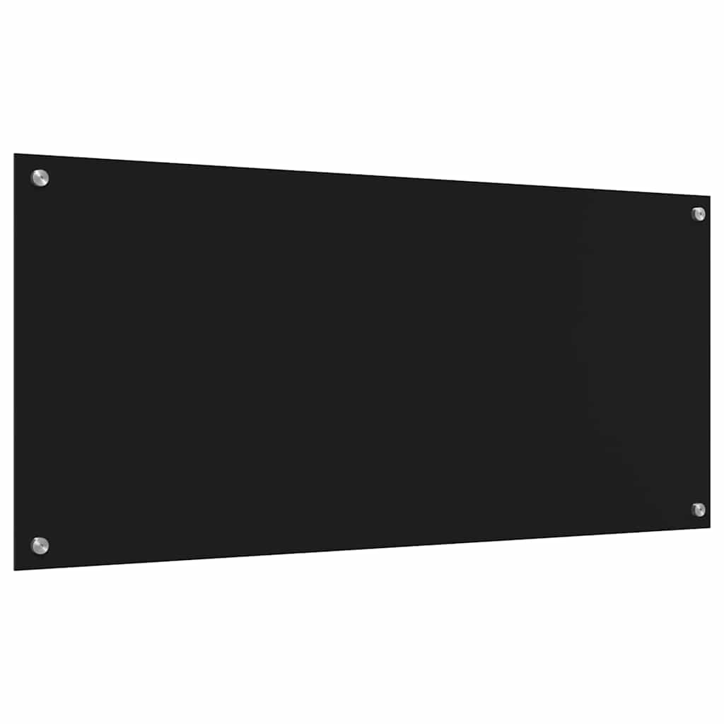 Keukenachterwand 2 pcs Zwart 110 x 50 cm gehard glas is nu te koop bij PeponiXL, paradijselijk wonen!