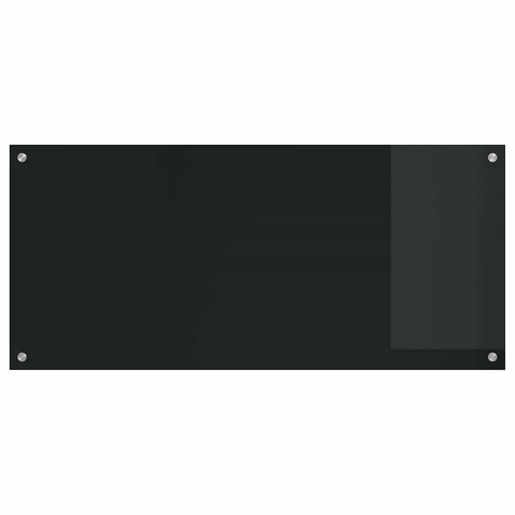 Keukenachterwand 2 pcs Zwart 110 x 50 cm gehard glas is nu te koop bij PeponiXL, paradijselijk wonen!