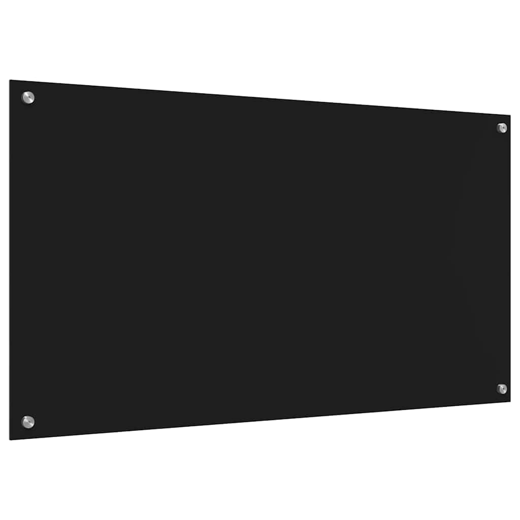 Keukenachterwand 2 pcs Zwart 110 x 60 cm gehard glas is nu te koop bij PeponiXL, paradijselijk wonen!