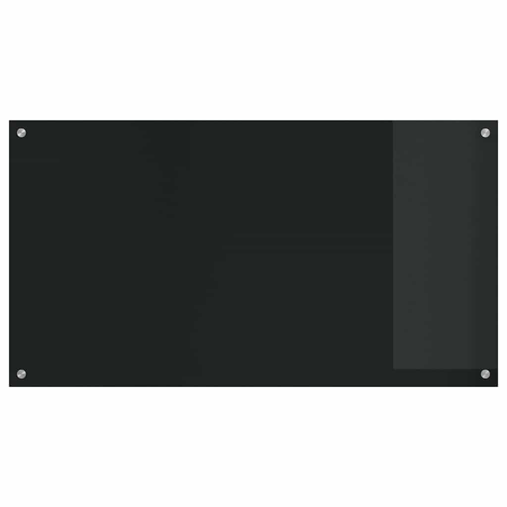 Keukenachterwand 2 pcs Zwart 110 x 60 cm gehard glas is nu te koop bij PeponiXL, paradijselijk wonen!