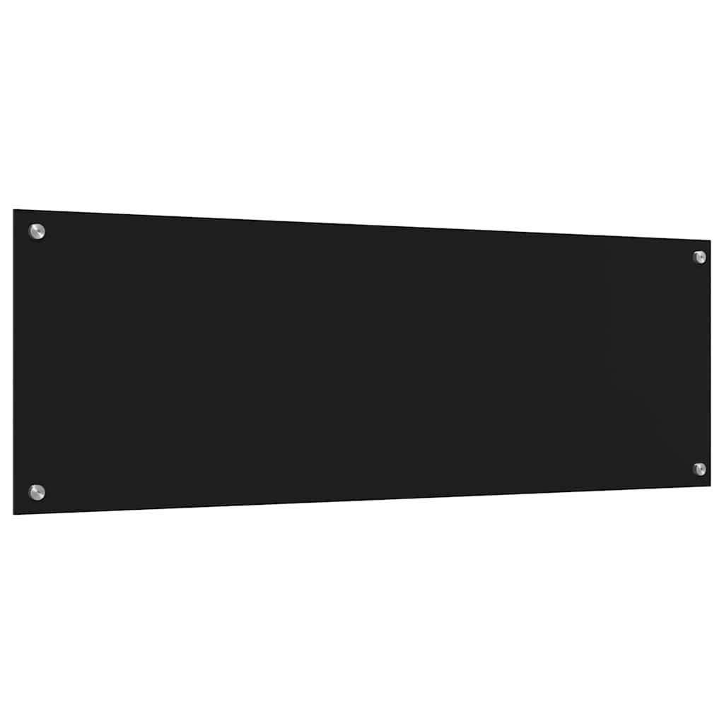 Keukenachterwand 2 pcs Zwart 120 x 40 cm gehard glas is nu te koop bij PeponiXL, paradijselijk wonen!