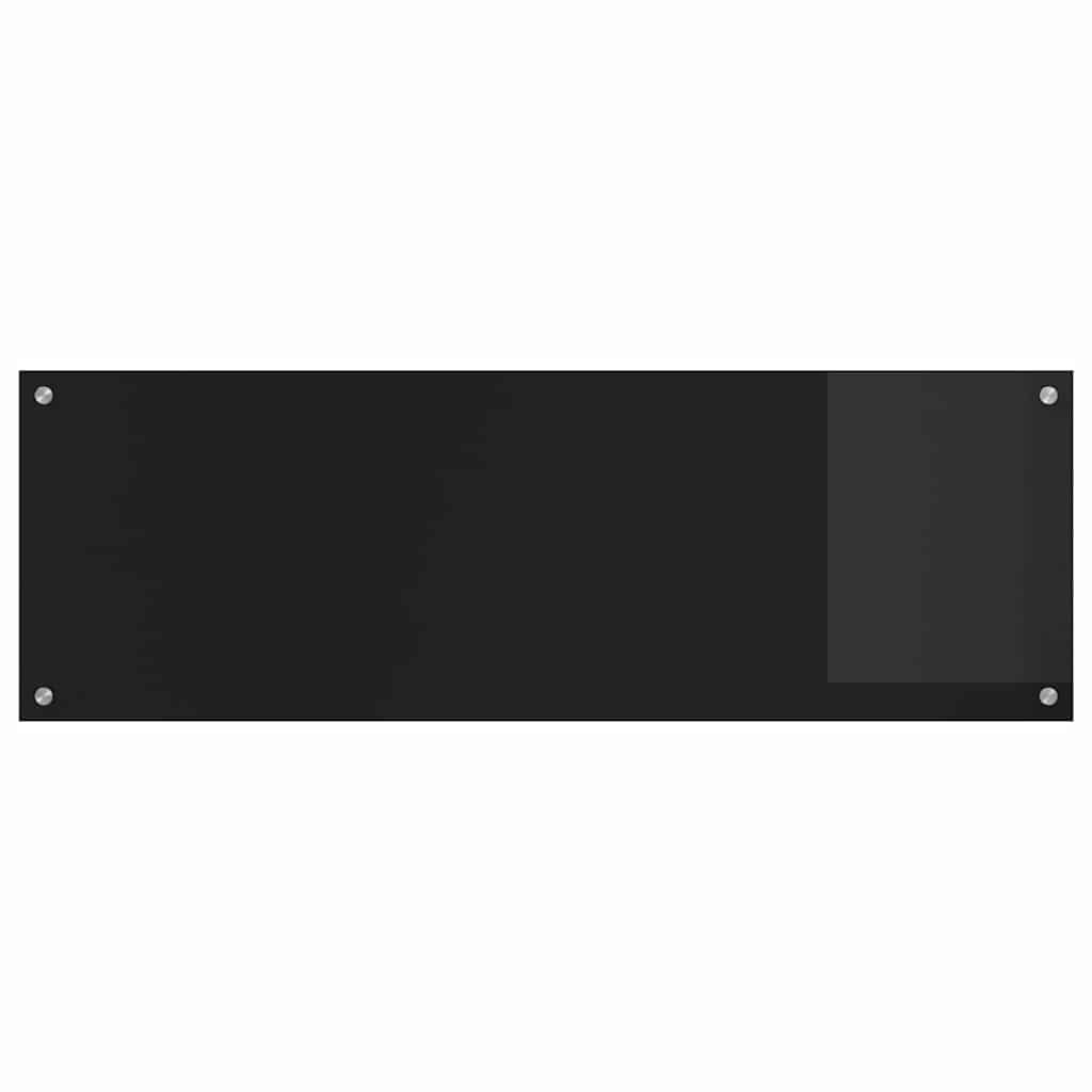 Keukenachterwand 2 pcs Zwart 120 x 40 cm gehard glas is nu te koop bij PeponiXL, paradijselijk wonen!