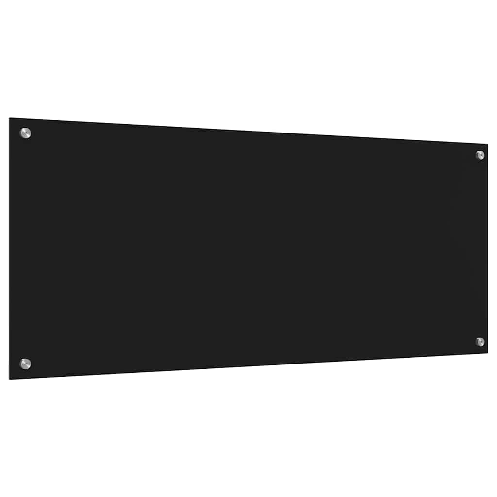 Keukenachterwand 2 pcs Zwart 120 x 50 cm gehard glas is nu te koop bij PeponiXL, paradijselijk wonen!