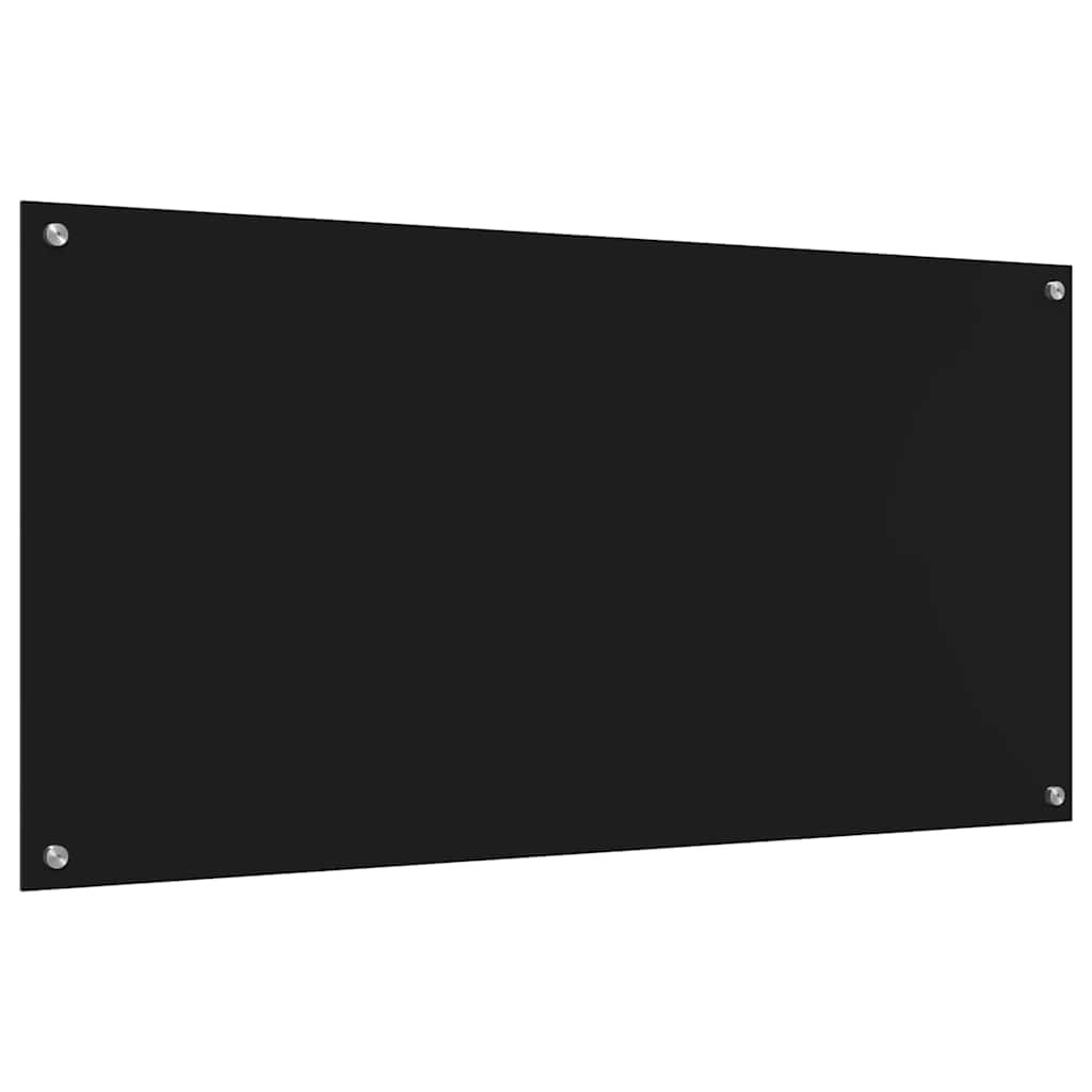 Keukenachterwand 2 pcs Zwart 120 x 60 cm gehard glas is nu te koop bij PeponiXL, paradijselijk wonen!