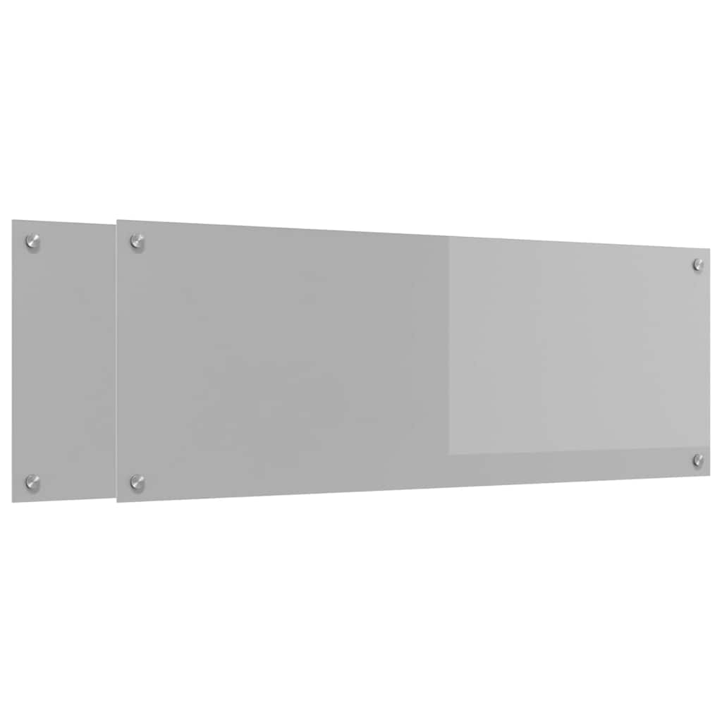Keukenachterwand 2 pcs Lichtgrijs 110 x 40 cm gehard glas is nu te koop bij PeponiXL, paradijselijk wonen!