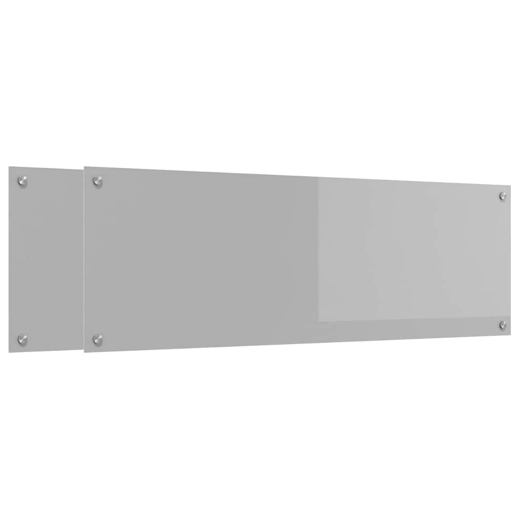 Keukenachterwand 2 pcs Lichtgrijs 120 x 40 cm gehard glas is nu te koop bij PeponiXL, paradijselijk wonen!
