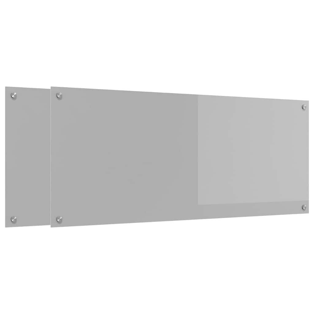 Keukenachterwand 2 pcs Lichtgrijs 120 x 50 cm gehard glas is nu te koop bij PeponiXL, paradijselijk wonen!